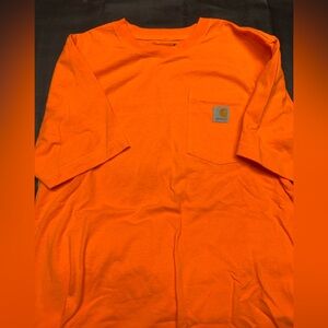 Carhartt Neon Orange LOOSE FIT HEAVYWEIGHT SHORT-SLEEVE POCKET T-SHIRT